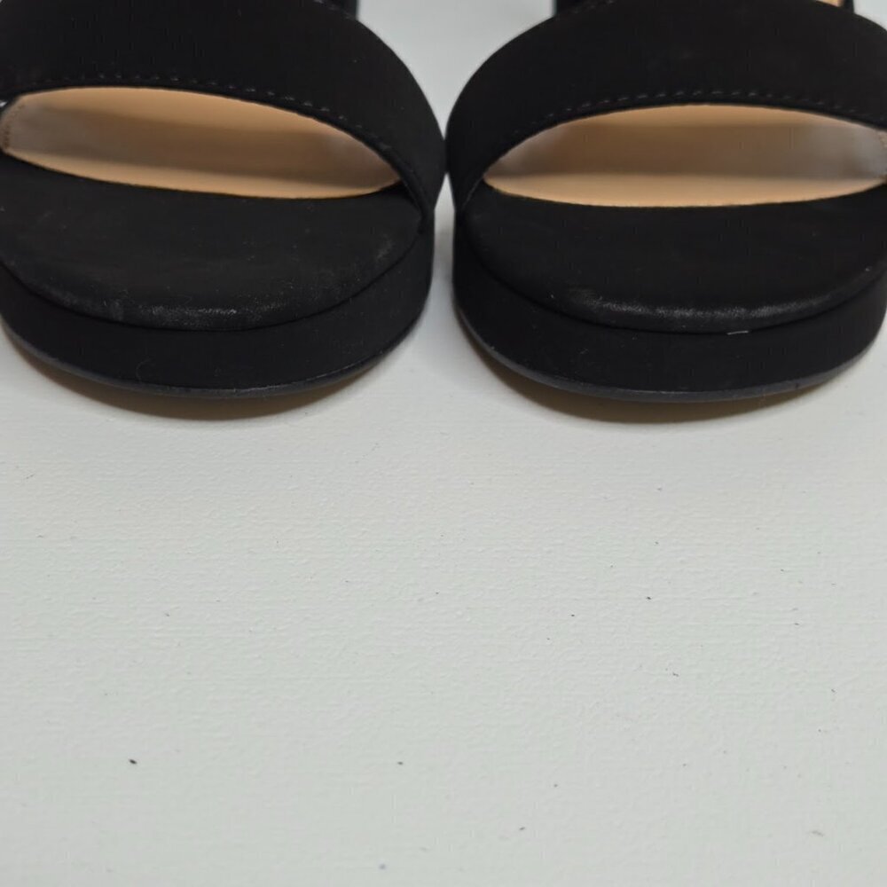 Steve Madden Entourage Black Ankle Strap Dress Block Heel Sandal Shoes Sz 9.5 - Picture 11 of 12